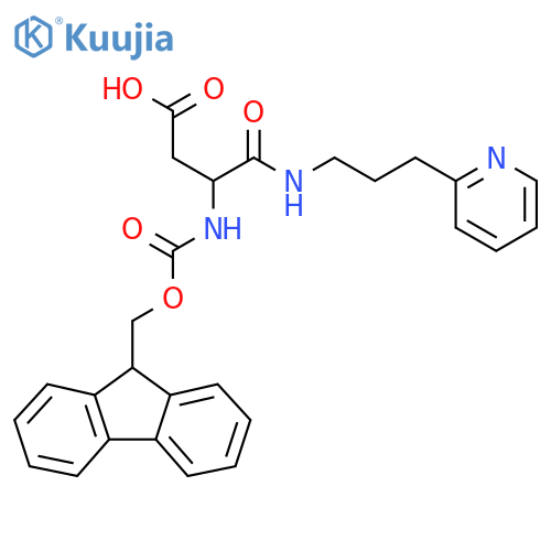3-({(9H-fluoren-9-yl)methoxycarbonyl}amino)-3-{3-(pyridin-2-yl)propylcarbamoyl}propanoic acid structure