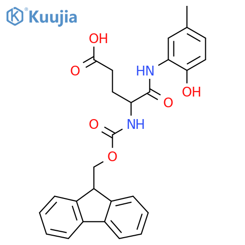4-({(9H-fluoren-9-yl)methoxycarbonyl}amino)-4-(2-hydroxy-5-methylphenyl)carbamoylbutanoic acid structure