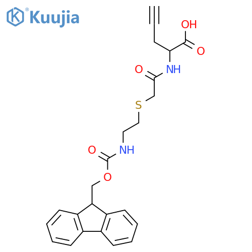 2-(2-{2-({(9H-fluoren-9-yl)methoxycarbonyl}amino)ethylsulfanyl}acetamido)pent-4-ynoic acid structure