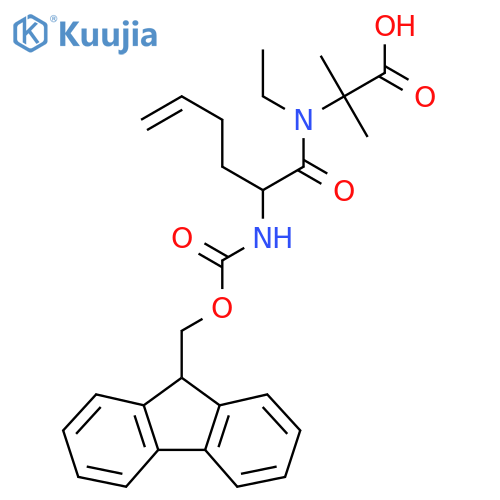 2-N-ethyl-2-({(9H-fluoren-9-yl)methoxycarbonyl}amino)hex-5-enamido-2-methylpropanoic acid structure