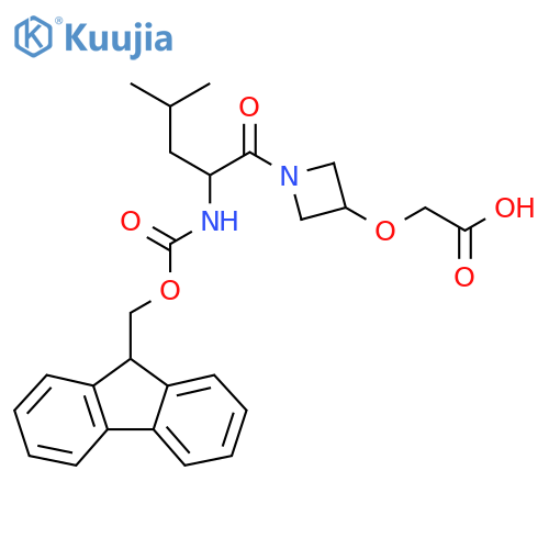 2-({1-2-({(9H-fluoren-9-yl)methoxycarbonyl}amino)-4-methylpentanoylazetidin-3-yl}oxy)acetic acid structure