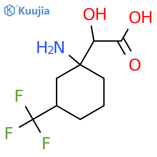 2-1-amino-3-(trifluoromethyl)cyclohexyl-2-hydroxyacetic acid structure