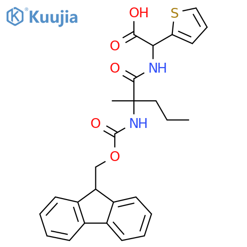 2-2-({(9H-fluoren-9-yl)methoxycarbonyl}amino)-2-methylpentanamido-2-(thiophen-2-yl)acetic acid structure