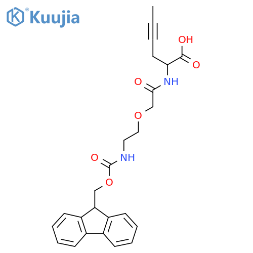 2-{2-2-({(9H-fluoren-9-yl)methoxycarbonyl}amino)ethoxyacetamido}hex-4-ynoic acid structure