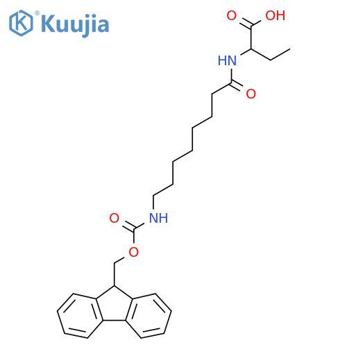 2-8-({(9H-fluoren-9-yl)methoxycarbonyl}amino)octanamidobutanoic acid structure