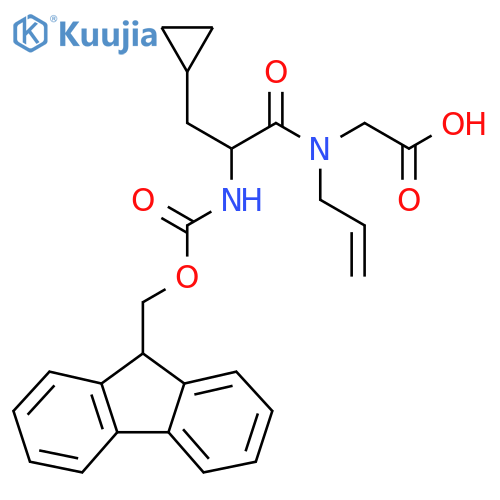 2-3-cyclopropyl-2-({(9H-fluoren-9-yl)methoxycarbonyl}amino)-N-(prop-2-en-1-yl)propanamidoacetic acid structure
