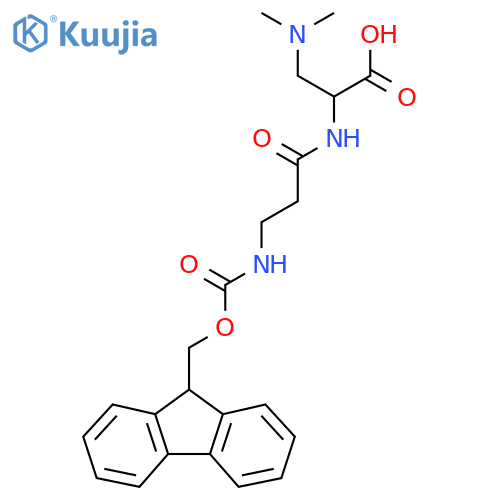 3-(dimethylamino)-2-3-({(9H-fluoren-9-yl)methoxycarbonyl}amino)propanamidopropanoic acid structure