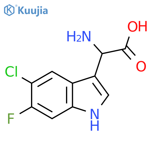 2-amino-2-(5-chloro-6-fluoro-1H-indol-3-yl)acetic acid structure