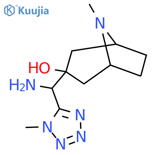 3-amino(1-methyl-1H-1,2,3,4-tetrazol-5-yl)methyl-8-methyl-8-azabicyclo3.2.1octan-3-ol structure