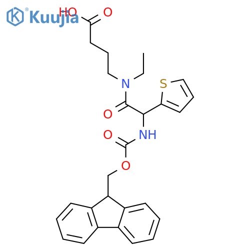4-N-ethyl-2-({(9H-fluoren-9-yl)methoxycarbonyl}amino)-2-(thiophen-2-yl)acetamidobutanoic acid structure