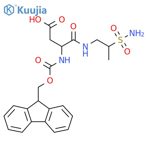 3-({(9H-fluoren-9-yl)methoxycarbonyl}amino)-3-(2-sulfamoylpropyl)carbamoylpropanoic acid structure
