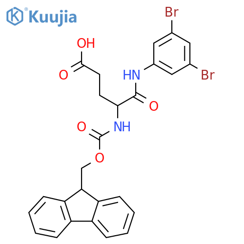 4-(3,5-dibromophenyl)carbamoyl-4-({(9H-fluoren-9-yl)methoxycarbonyl}amino)butanoic acid structure