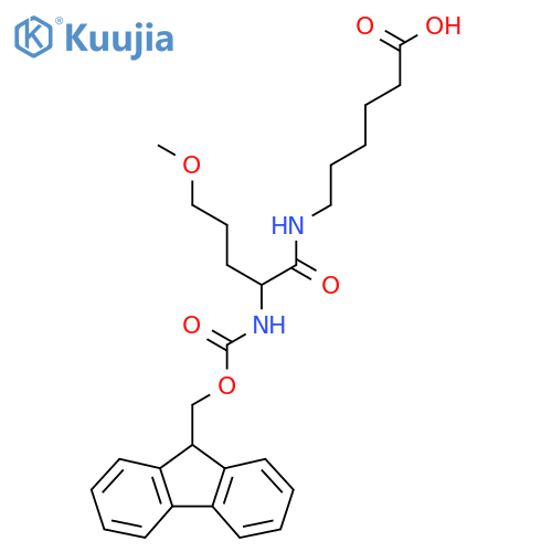 6-2-({(9H-fluoren-9-yl)methoxycarbonyl}amino)-5-methoxypentanamidohexanoic acid structure