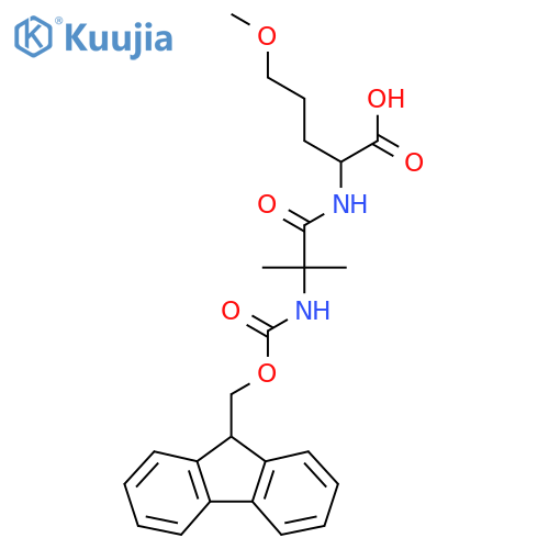 2-[2-({[(9H-fluoren-9-yl)methoxy]carbonyl}amino)-2-methylpropanamido]-5-methoxypentanoic acid structure