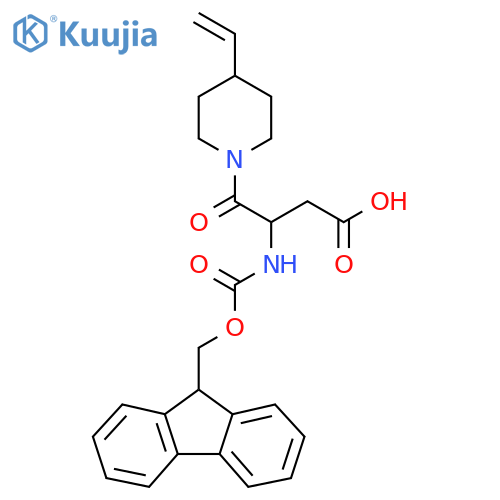 4-(4-ethenylpiperidin-1-yl)-3-({(9H-fluoren-9-yl)methoxycarbonyl}amino)-4-oxobutanoic acid structure