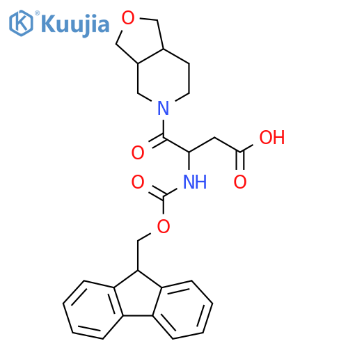3-({(9H-fluoren-9-yl)methoxycarbonyl}amino)-4-{octahydrofuro3,4-cpyridin-5-yl}-4-oxobutanoic acid structure