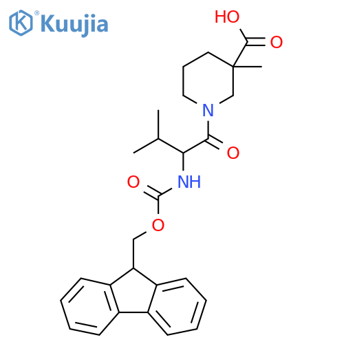 1-2-({(9H-fluoren-9-yl)methoxycarbonyl}amino)-3-methylbutanoyl-3-methylpiperidine-3-carboxylic acid structure