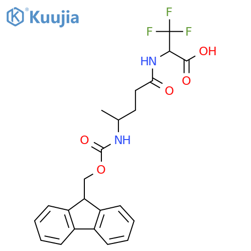 2-4-({(9H-fluoren-9-yl)methoxycarbonyl}amino)pentanamido-3,3,3-trifluoropropanoic acid structure