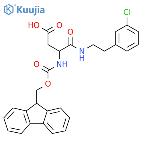 3-{2-(3-chlorophenyl)ethylcarbamoyl}-3-({(9H-fluoren-9-yl)methoxycarbonyl}amino)propanoic acid structure