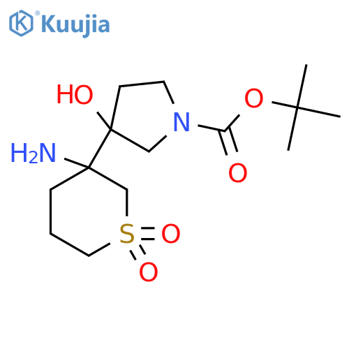 tert-butyl 3-(3-amino-1,1-dioxo-1lambda6-thian-3-yl)-3-hydroxypyrrolidine-1-carboxylate structure