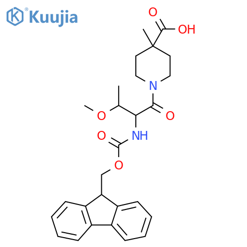 1-2-({(9H-fluoren-9-yl)methoxycarbonyl}amino)-3-methoxybutanoyl-4-methylpiperidine-4-carboxylic acid structure