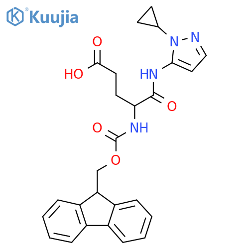 4-(1-cyclopropyl-1H-pyrazol-5-yl)carbamoyl-4-({(9H-fluoren-9-yl)methoxycarbonyl}amino)butanoic acid structure