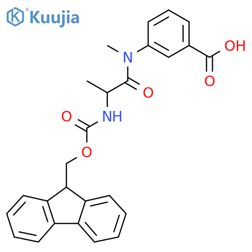 3-2-({(9H-fluoren-9-yl)methoxycarbonyl}amino)-N-methylpropanamidobenzoic acid structure