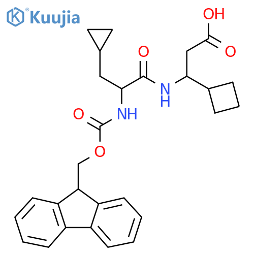 3-cyclobutyl-3-3-cyclopropyl-2-({(9H-fluoren-9-yl)methoxycarbonyl}amino)propanamidopropanoic acid structure