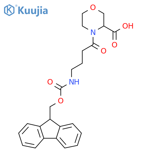 4-4-({(9H-fluoren-9-yl)methoxycarbonyl}amino)butanoylmorpholine-3-carboxylic acid structure