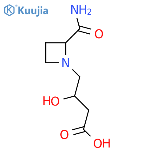 4-(2-carbamoylazetidin-1-yl)-3-hydroxybutanoic acid structure