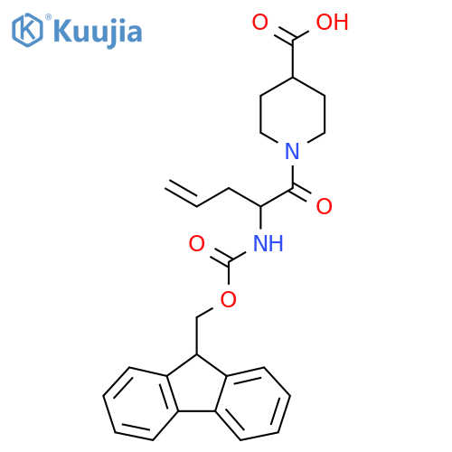 1-2-({(9H-fluoren-9-yl)methoxycarbonyl}amino)pent-4-enoylpiperidine-4-carboxylic acid structure