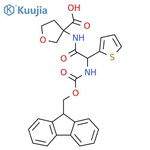 3-2-({(9H-fluoren-9-yl)methoxycarbonyl}amino)-2-(thiophen-2-yl)acetamidooxolane-3-carboxylic acid structure