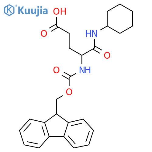 4-(cyclohexylcarbamoyl)-4-({(9H-fluoren-9-yl)methoxycarbonyl}amino)butanoic acid structure