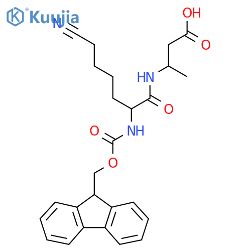 3-6-cyano-2-({(9H-fluoren-9-yl)methoxycarbonyl}amino)hexanamidobutanoic acid structure