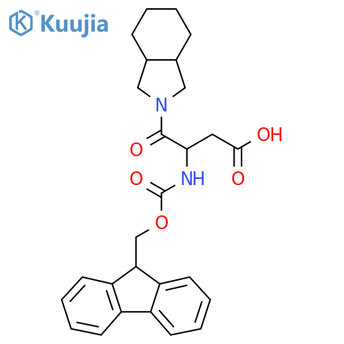 3-({(9H-fluoren-9-yl)methoxycarbonyl}amino)-4-(octahydro-1H-isoindol-2-yl)-4-oxobutanoic acid structure