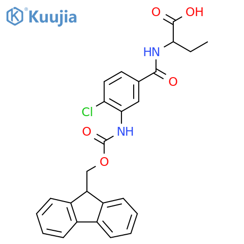 2-{4-chloro-3-({(9H-fluoren-9-yl)methoxycarbonyl}amino)phenylformamido}butanoic acid structure