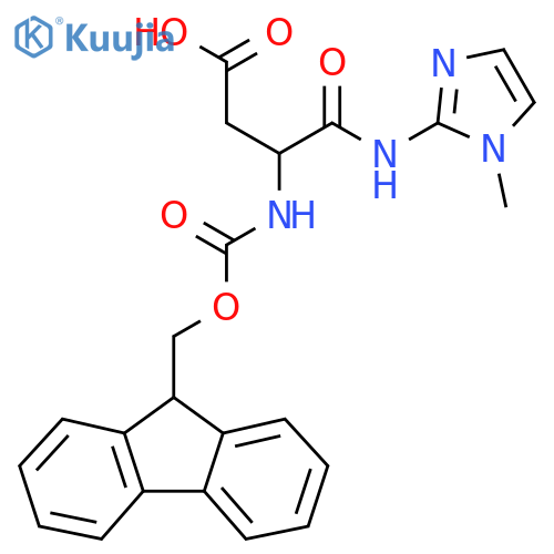 3-({(9H-fluoren-9-yl)methoxycarbonyl}amino)-3-(1-methyl-1H-imidazol-2-yl)carbamoylpropanoic acid structure