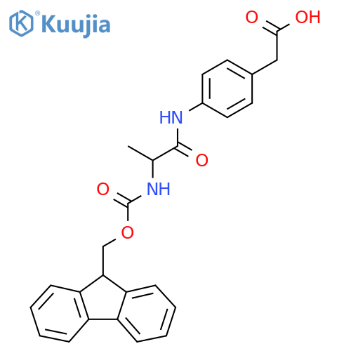 2-{4-2-({(9H-fluoren-9-yl)methoxycarbonyl}amino)propanamidophenyl}acetic acid structure