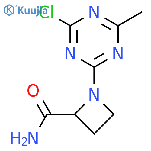 1-(4-chloro-6-methyl-1,3,5-triazin-2-yl)azetidine-2-carboxamide structure