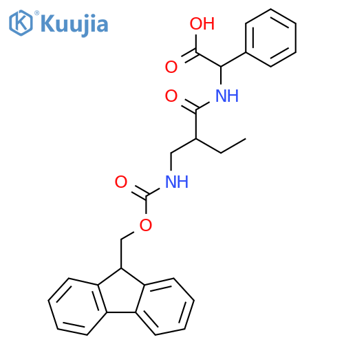2-{2-({(9H-fluoren-9-yl)methoxycarbonyl}amino)methylbutanamido}-2-phenylacetic acid structure
