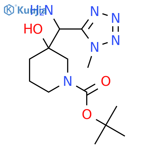 tert-butyl 3-amino(1-methyl-1H-1,2,3,4-tetrazol-5-yl)methyl-3-hydroxypiperidine-1-carboxylate structure