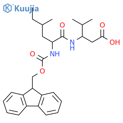 3-2-({(9H-fluoren-9-yl)methoxycarbonyl}amino)-4-methylhexanamido-4-methylpentanoic acid structure