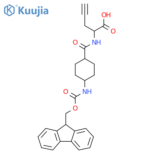 2-{4-({(9H-fluoren-9-yl)methoxycarbonyl}amino)cyclohexylformamido}pent-4-ynoic acid structure