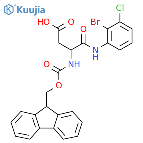 3-(2-bromo-3-chlorophenyl)carbamoyl-3-({(9H-fluoren-9-yl)methoxycarbonyl}amino)propanoic acid structure