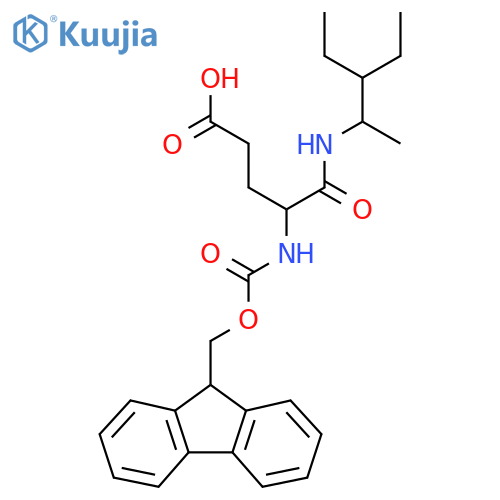 4-(3-ethylpentan-2-yl)carbamoyl-4-({(9H-fluoren-9-yl)methoxycarbonyl}amino)butanoic acid structure