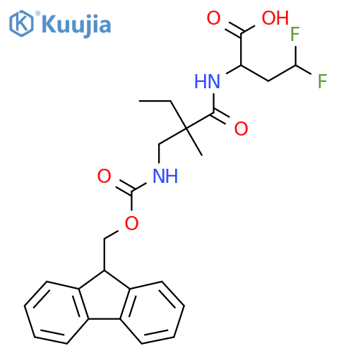 2-{2-({(9H-fluoren-9-yl)methoxycarbonyl}amino)methyl-2-methylbutanamido}-4,4-difluorobutanoic acid structure