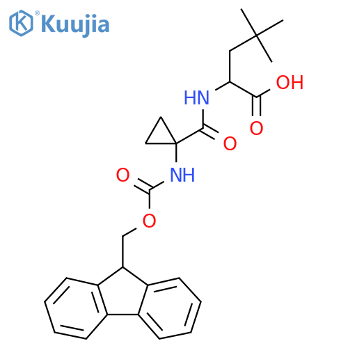 2-{1-({(9H-fluoren-9-yl)methoxycarbonyl}amino)cyclopropylformamido}-4,4-dimethylpentanoic acid structure
