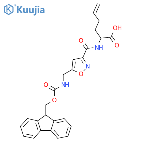 2-({5-({(9H-fluoren-9-yl)methoxycarbonyl}amino)methyl-1,2-oxazol-3-yl}formamido)hex-5-enoic acid structure