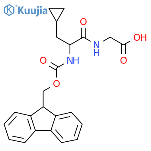 2-3-cyclopropyl-2-({(9H-fluoren-9-yl)methoxycarbonyl}amino)propanamidoacetic acid structure