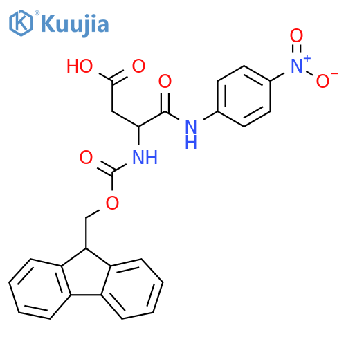 3-({(9H-fluoren-9-yl)methoxycarbonyl}amino)-3-(4-nitrophenyl)carbamoylpropanoic acid structure